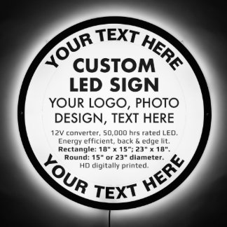 Panneau LED ronde 23 pouces personnalisé avec text