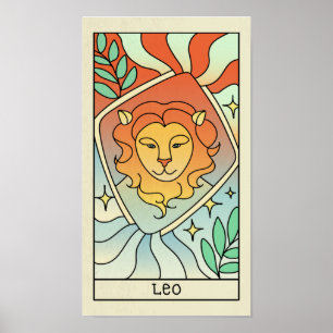 Panneau Leo Zodiac Poster vintage d'art Abstrait