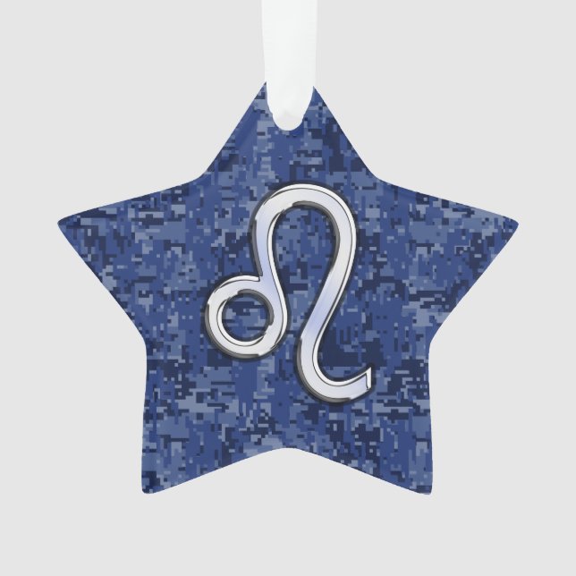 Panneau Leo Zodiac sur Camo numérique bleu marine (devant)