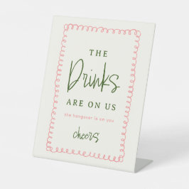 Panneau Mariage à barre ouverte rose et vert