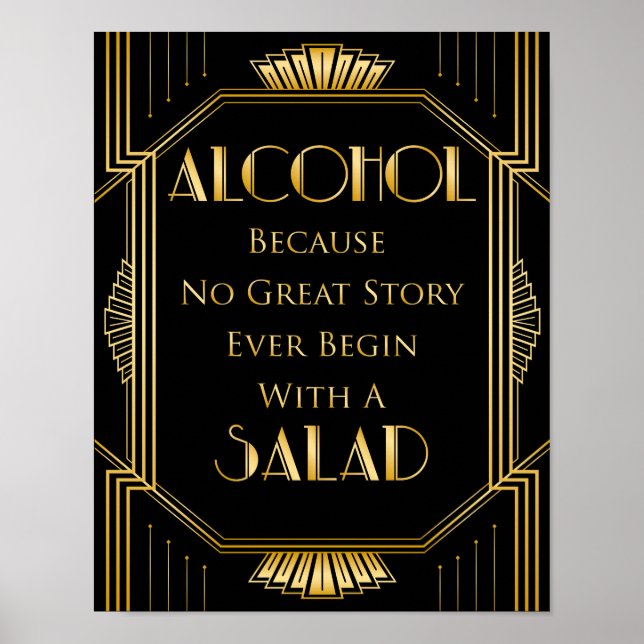 Panneau Mariage alcool | Gatsby Art Déco (Devant)