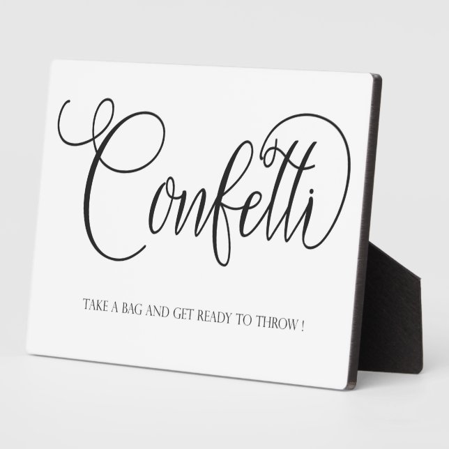 Panneau mariage Confetti Plaque de table avec Ease (Côté)