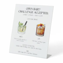Panneau Mariage de cocktails Open Bar Signature
