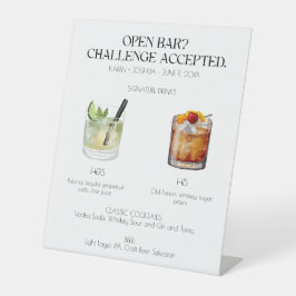Panneau Mariage de cocktails Open Bar Signature