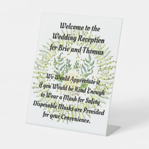 Panneau mariage demandant aux clients de porter un