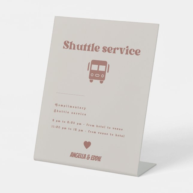Panneau Mariage du service de navette moderne Retr (Recto)