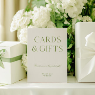 Panneau Mariage élégant Sage Green Cartes & Cadeau