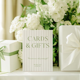 Panneau Mariage élégant Sage Green Cartes & Cadeau