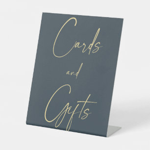 Panneau mariage Gris & Or Cartes & Cadeaux