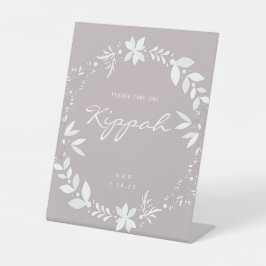 Panneau Mariage Kippah personnalisable, blanc & vi