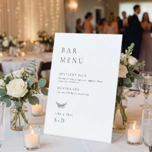 Panneau Mariage minimaliste élégant du menu de la 