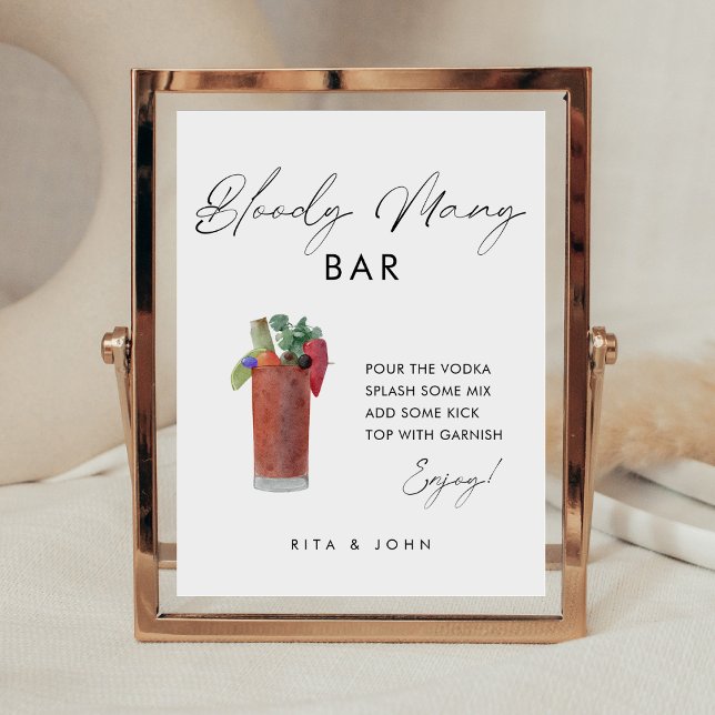 Panneau Mariage minimaliste moderne Bloody Mary Ba (Créateur téléchargé)