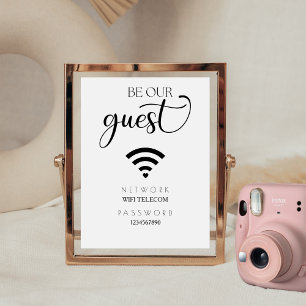 Panneau Mariage minimaliste moderne WiFi Mot de pa