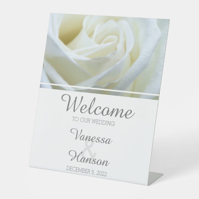 Panneau Mariage moderne Rose blanche (Recto)
