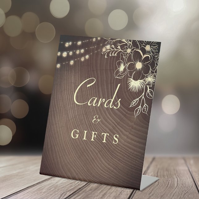 Panneau Mariage Rustique Cartes et Cadeaux (Créateur téléchargé)