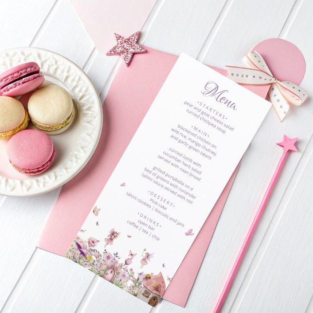 Panneau Menu Baby shower Fée enchantée (Créateur téléchargé)