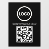 Panneau Menu Liste des prix du code QR de Black Sc