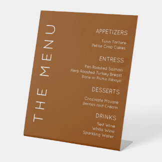 Panneau Menu Terracotta, Panneau Menu Orange Brûlé