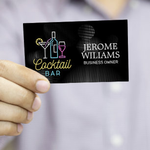 Panneau néon   Cocktail Bar Carte de visite