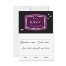 Panneau Neon Vegas Mariage RSVP avec choix de repa