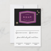 Panneau Neon Vegas Mariage RSVP avec choix de repa