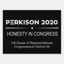 Panneau officiel de la campagne Perkison 2020