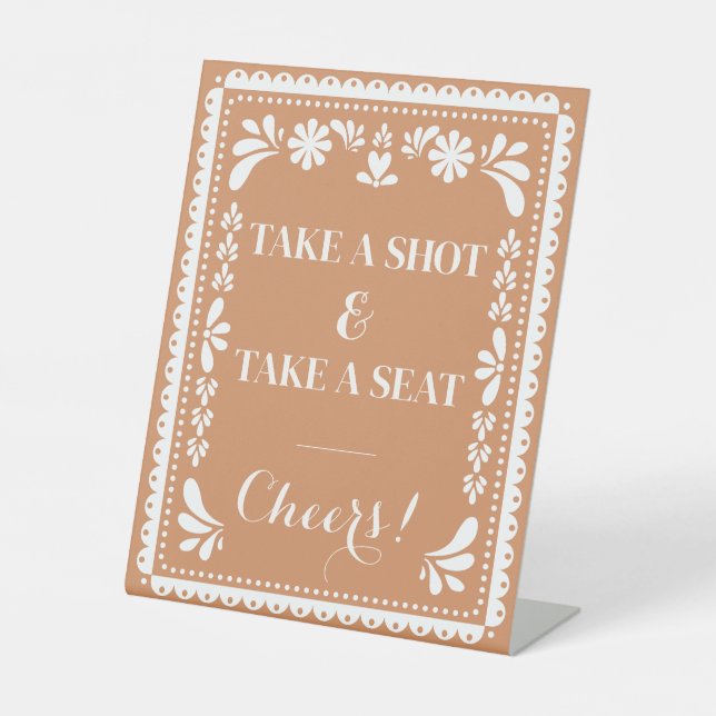 Panneau Papel Picado "Take a Shot" Bar Fiesta mexi (Recto)