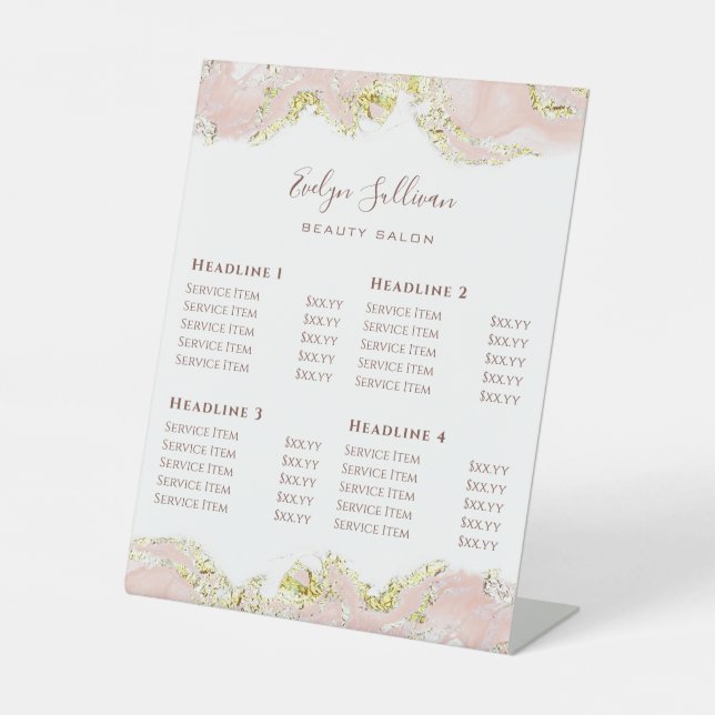 Panneau Pedestal de design en marbre rose (Recto)