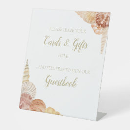 Panneau Pedestal Sea Shell pour Cartes, Livre d'or