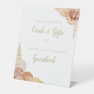 Panneau Pedestal Sea Shell pour Cartes, Livre d'or