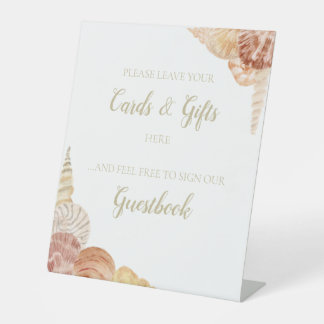 Panneau Pedestal Sea Shell pour Cartes, Livre d'or