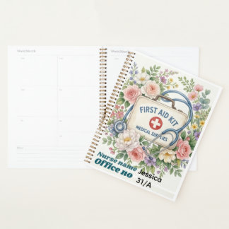 Panneau personnalisé d'infirmière scolaire, floral