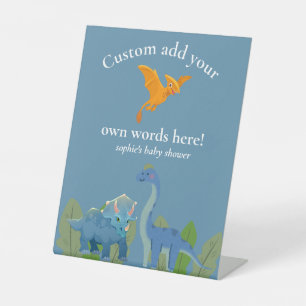 Panneau personnalisé pour Baby Shower Dinosaures e