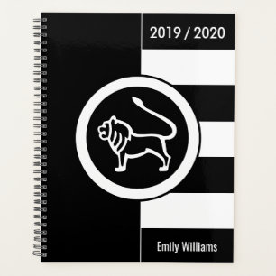 Panneau personnalisé Zodiac Leo noir et blanc