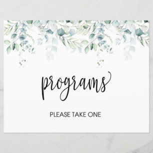 Panneau Programmes - Mariage Eucalyptus