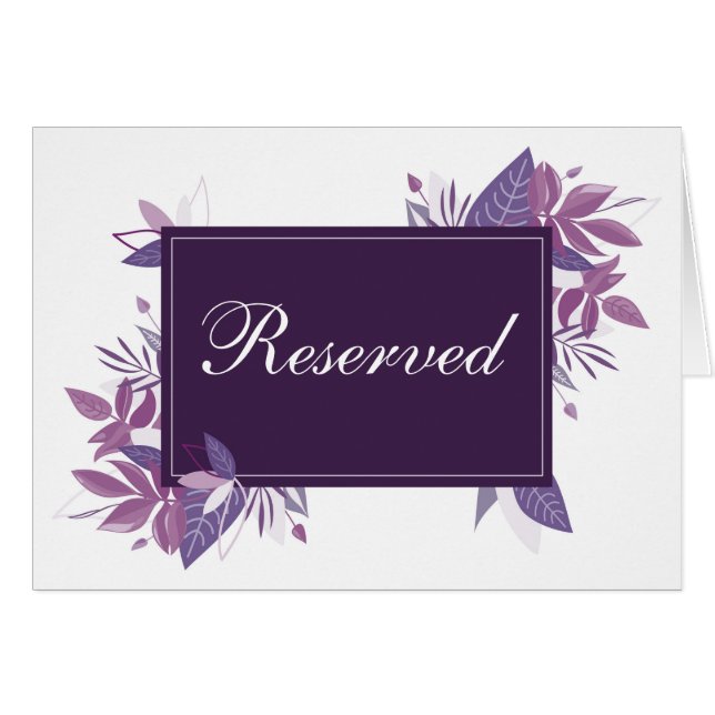 Panneau réservé aux feuilles violets. Mariage bota (Devant Horizontal)