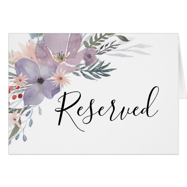 Panneau réservé fleurs violettes. Mariage botaniqu (Devant Horizontal)