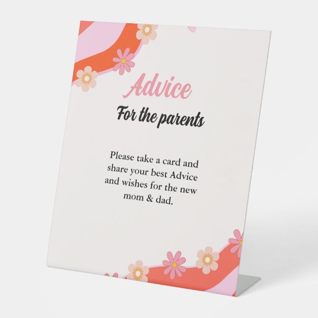 Panneau Retro Super Daisy baby shower ADvice Paren (Recto)