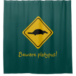 panneau routier de platypus - rideau de douche