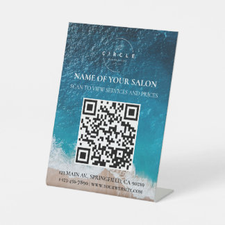 Panneau Service Salon Code QR Ocean View