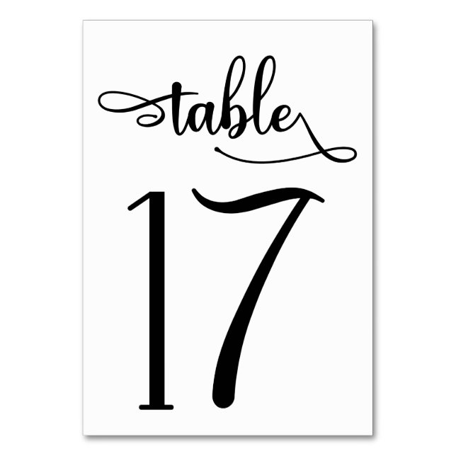 Panneau simple noir | Numéro de table 3,5 x 5 | Ta (Dos)