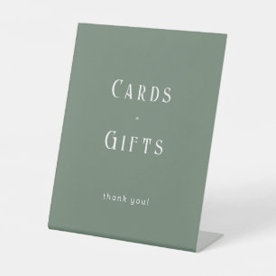 Panneau sur pied HANNAH Cartes et Cadeaux Vert Sau