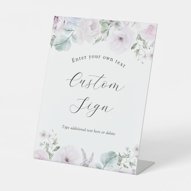 Panneau texte personnalisé Violet Lavender Floral (Recto)