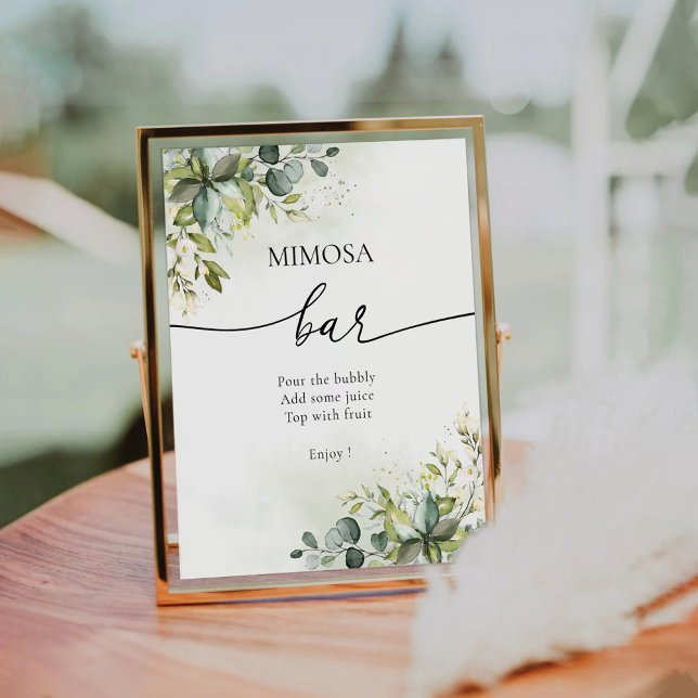 Panneau vert Eucalyptus Floral Mimosa Bar (Créateur téléchargé)