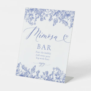 Panneau vintage Fête des mariées Florale Bleu Mimo