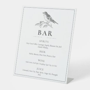 Panneau vintage Mariage noir et blanc Oiseau