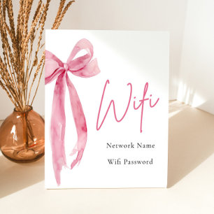 Panneau Wi-Fi Aquarelle moderne Clush Rose Bow