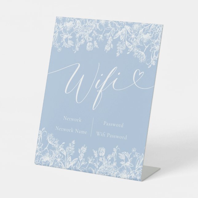 Panneau Wifi Fleur Sauvage Bleu Poussiéreux Modern (Recto)