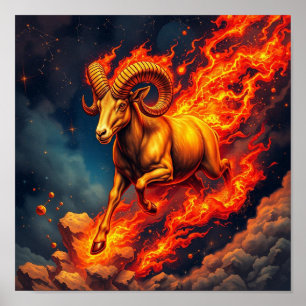 Panneau Zodiac Capricorne Poster