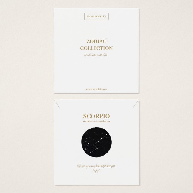 Panneau Zodiac Scorpio Bijoux carte d'affichage (Devant & derrière)